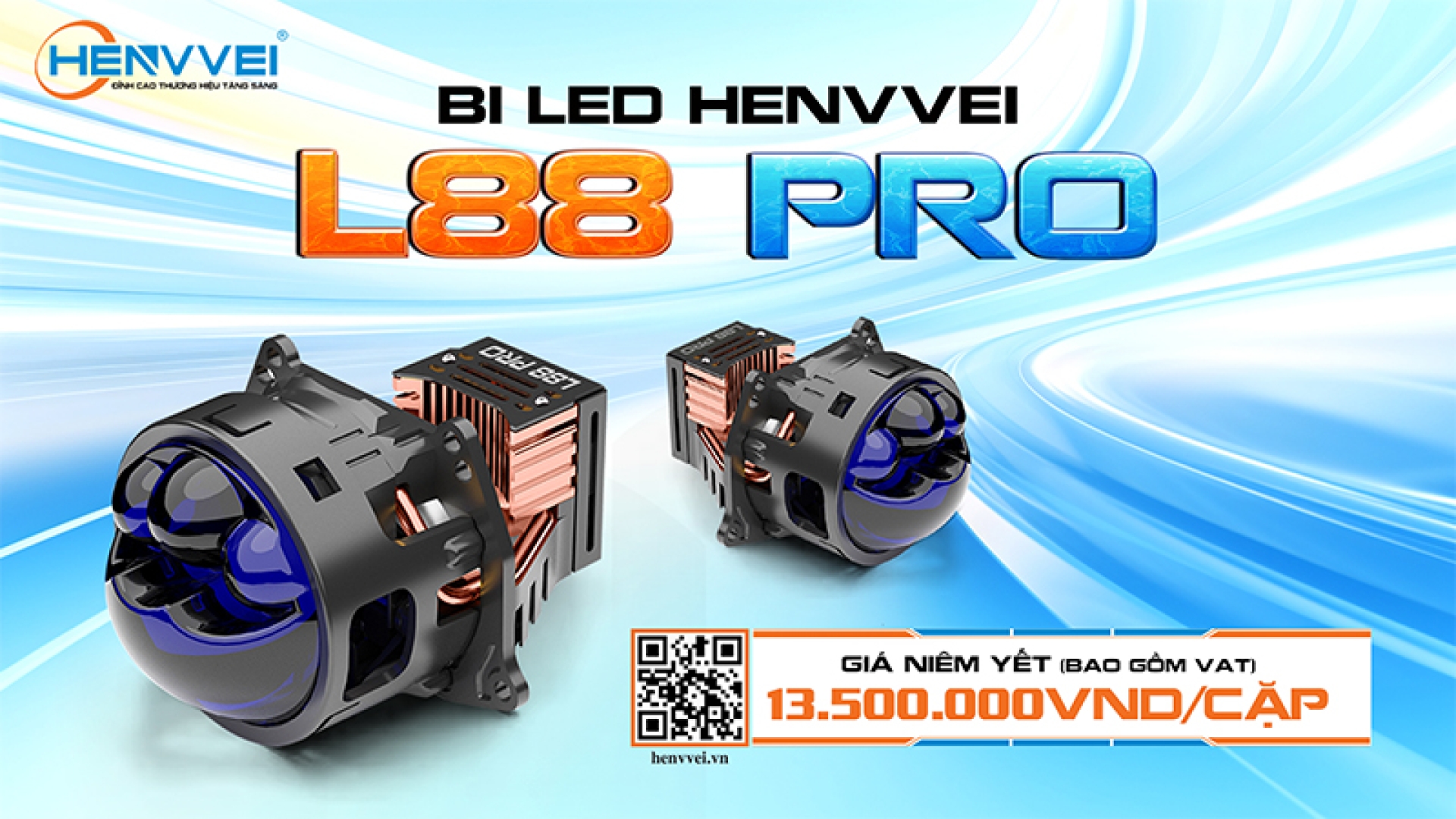HENVVEI LẦN ĐẦU RA MẮT CỤM 3 MẮT TRỢ PHA TRÊN BI LED L88 PRO